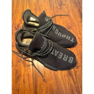 Adidas NMD Human Race x Pharrell Triple Black Breathe Thoughts Men's Size 7